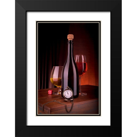 Still Life Art Black Modern Wood Framed Art Print with Double Matting by Dhuper, Sumit