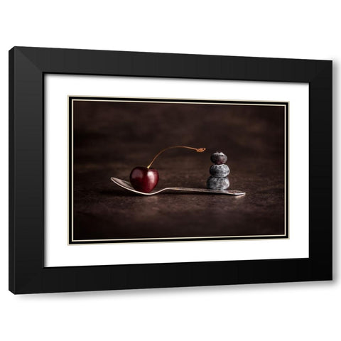 Cherry a Berry Black Modern Wood Framed Art Print with Double Matting by Dhuper, Sumit