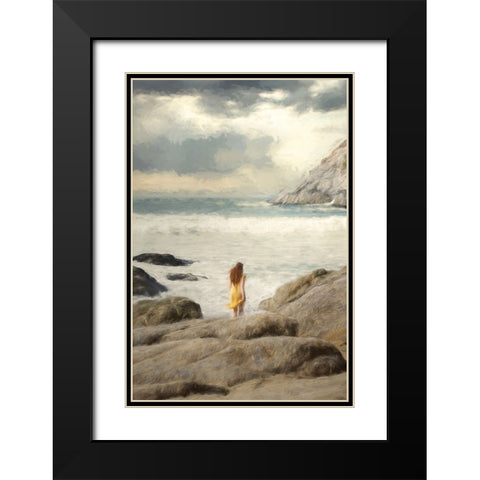 An ode to the Sunday walk Black Modern Wood Framed Art Print with Double Matting by Yuan, Kiki