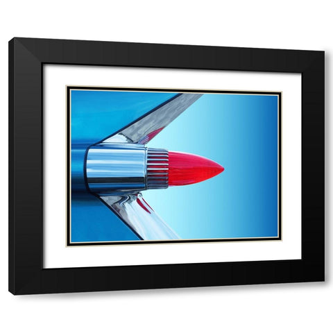 Us Classic Car Sedan Deville 1959 Tail Fin Abstract Black Modern Wood Framed Art Print with Double Matting by Gube, Beate