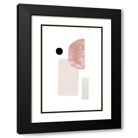 Abstract Composition No 1 Black Modern Wood Framed Art Print with Double Matting by Sawall, Anastasia