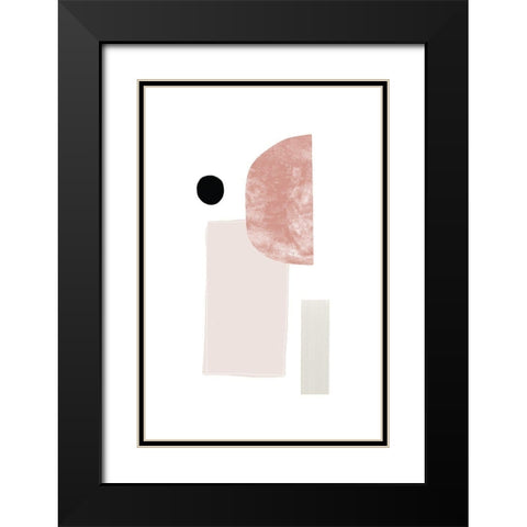 Abstract Composition No 1 Black Modern Wood Framed Art Print with Double Matting by Sawall, Anastasia