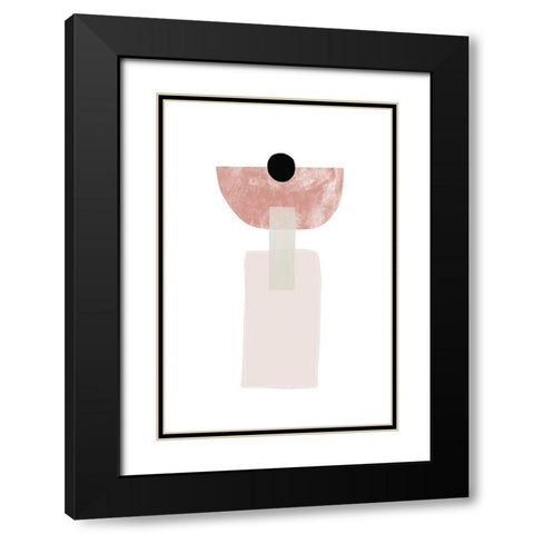 Abstract Composition No 2 Black Modern Wood Framed Art Print with Double Matting by Sawall, Anastasia