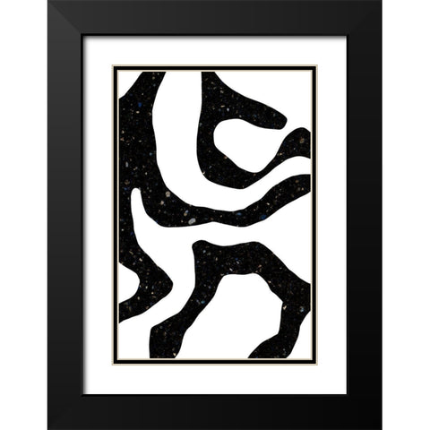 Black Gems Black Modern Wood Framed Art Print with Double Matting by Sawall, Anastasia