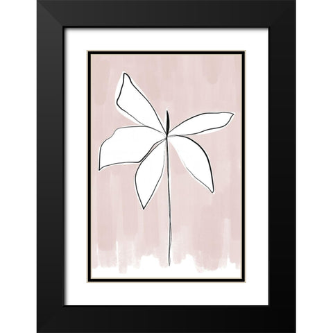 Bordered Flower Black Modern Wood Framed Art Print with Double Matting by Sawall, Anastasia
