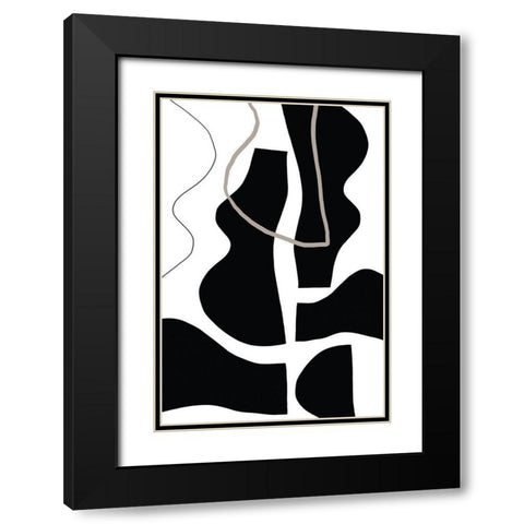 Contour Black Modern Wood Framed Art Print with Double Matting by Sawall, Anastasia