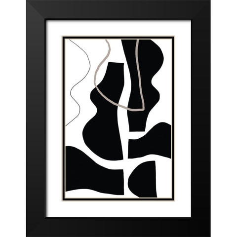 Contour Black Modern Wood Framed Art Print with Double Matting by Sawall, Anastasia