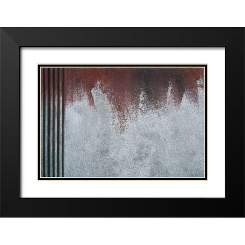 Paint on Concrete Black Modern Wood Framed Art Print with Double Matting by Mossholder, Tim