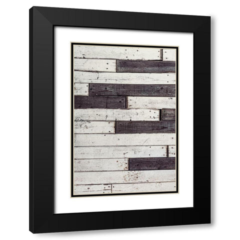 Wood Planks Black Modern Wood Framed Art Print with Double Matting by Mossholder, Tim
