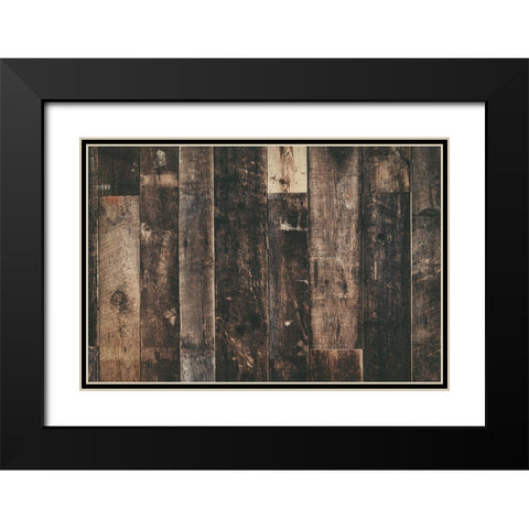 Wood Texture Black Modern Wood Framed Art Print with Double Matting by Mossholder, Tim