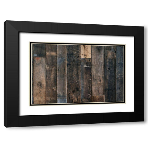 Wood Texture Black Modern Wood Framed Art Print with Double Matting by Mossholder, Tim