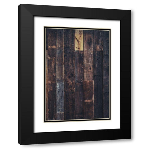 Wood Texture Black Modern Wood Framed Art Print with Double Matting by Mossholder, Tim