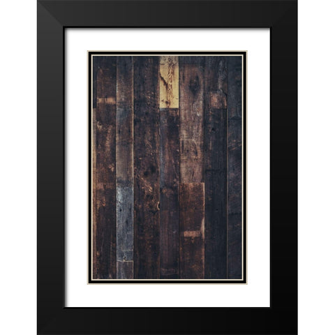 Wood Texture Black Modern Wood Framed Art Print with Double Matting by Mossholder, Tim