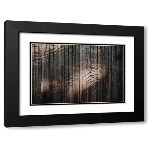 Fence with Shadows Black Modern Wood Framed Art Print with Double Matting by Mossholder, Tim