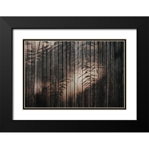 Fence with Shadows Black Modern Wood Framed Art Print with Double Matting by Mossholder, Tim