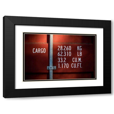 Red Container Black Modern Wood Framed Art Print with Double Matting by Mossholder, Tim