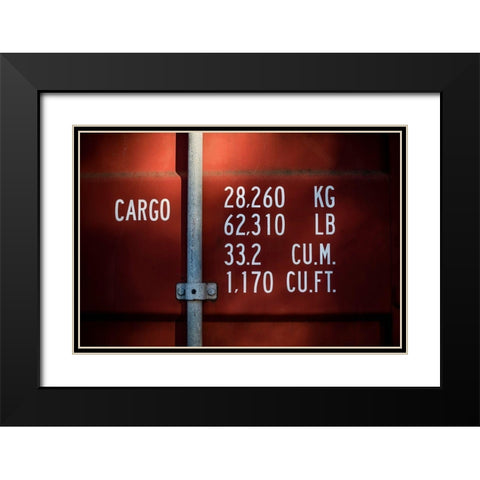 Red Container Black Modern Wood Framed Art Print with Double Matting by Mossholder, Tim