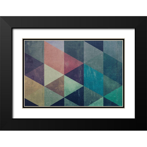 Triangle Textures Black Modern Wood Framed Art Print with Double Matting by Mossholder, Tim