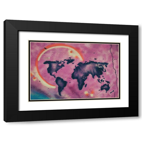 Pink World Black Modern Wood Framed Art Print with Double Matting by Mossholder, Tim