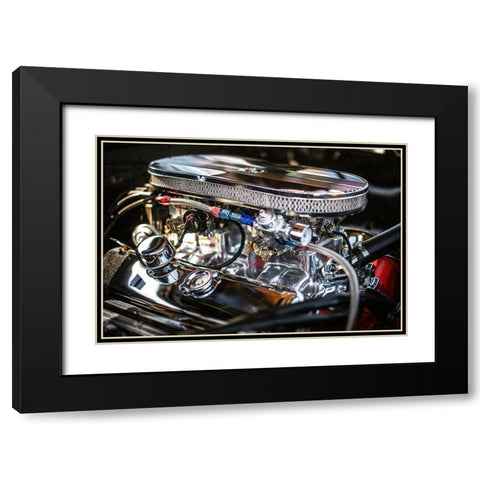 Auto Engine Black Modern Wood Framed Art Print with Double Matting by Mossholder, Tim