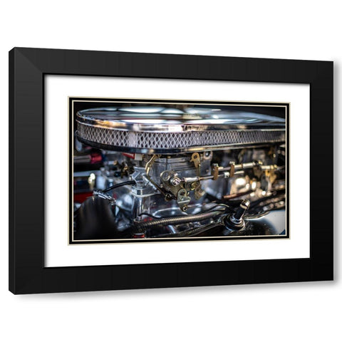 Auto Engine Black Modern Wood Framed Art Print with Double Matting by Mossholder, Tim