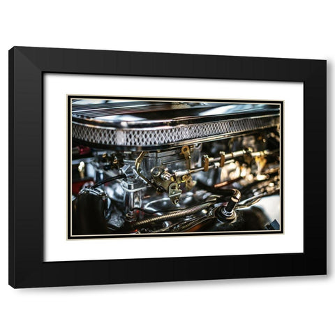 Auto Engine Black Modern Wood Framed Art Print with Double Matting by Mossholder, Tim