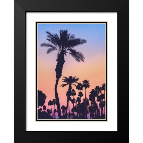 Palms at Sunset Black Modern Wood Framed Art Print with Double Matting by Mossholder, Tim