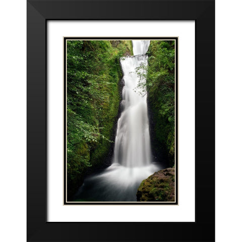 Bridal Veil Falls Black Modern Wood Framed Art Print with Double Matting by Mossholder, Tim