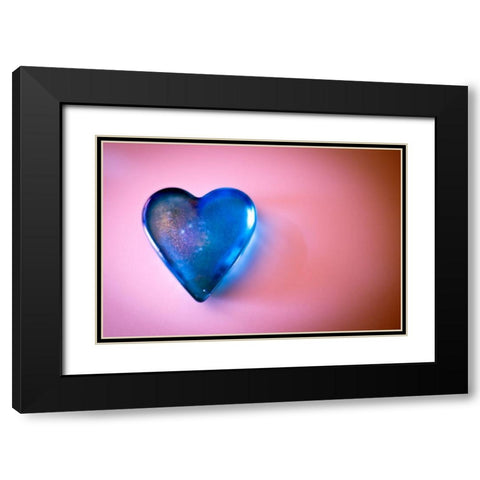 Blue Heart Black Modern Wood Framed Art Print with Double Matting by Mossholder, Tim