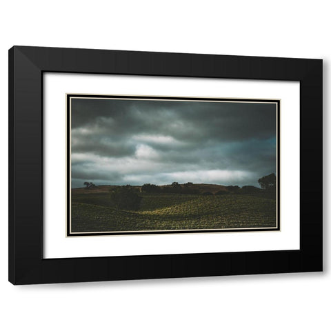 Hillside and Clouds Black Modern Wood Framed Art Print with Double Matting by Mossholder, Tim