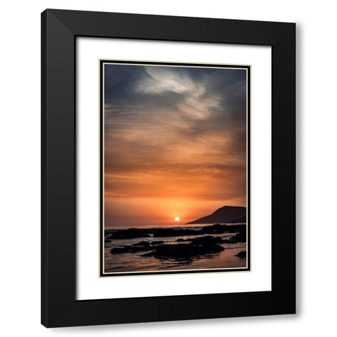 Orange Sunset Black Modern Wood Framed Art Print with Double Matting by Mossholder, Tim