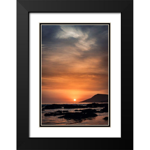 Orange Sunset Black Modern Wood Framed Art Print with Double Matting by Mossholder, Tim