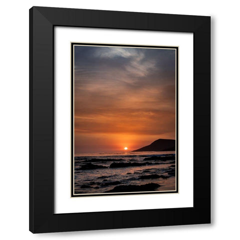 Orange Sunset Black Modern Wood Framed Art Print with Double Matting by Mossholder, Tim