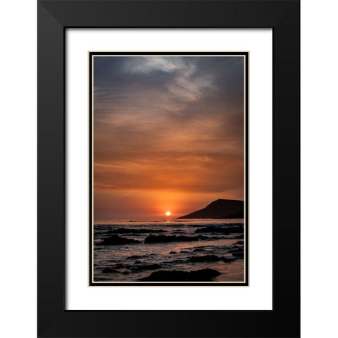 Orange Sunset Black Modern Wood Framed Art Print with Double Matting by Mossholder, Tim
