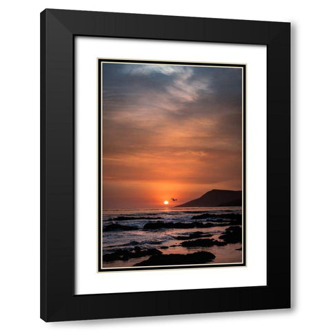 Orange Sunset Black Modern Wood Framed Art Print with Double Matting by Mossholder, Tim