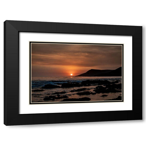 Orange Sunset Black Modern Wood Framed Art Print with Double Matting by Mossholder, Tim