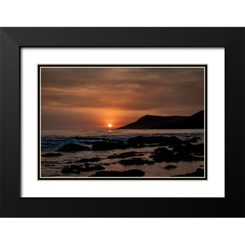 Orange Sunset Black Modern Wood Framed Art Print with Double Matting by Mossholder, Tim