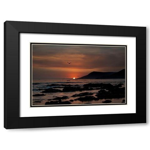 Orange Sunset Black Modern Wood Framed Art Print with Double Matting by Mossholder, Tim
