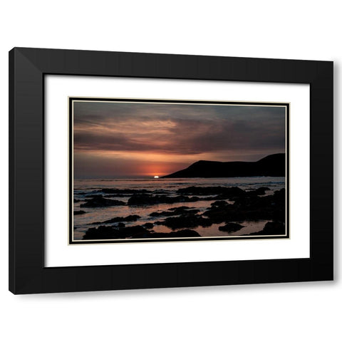 Orange Sunset Black Modern Wood Framed Art Print with Double Matting by Mossholder, Tim