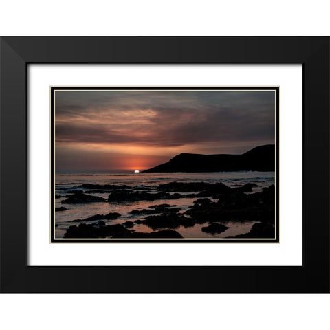 Orange Sunset Black Modern Wood Framed Art Print with Double Matting by Mossholder, Tim