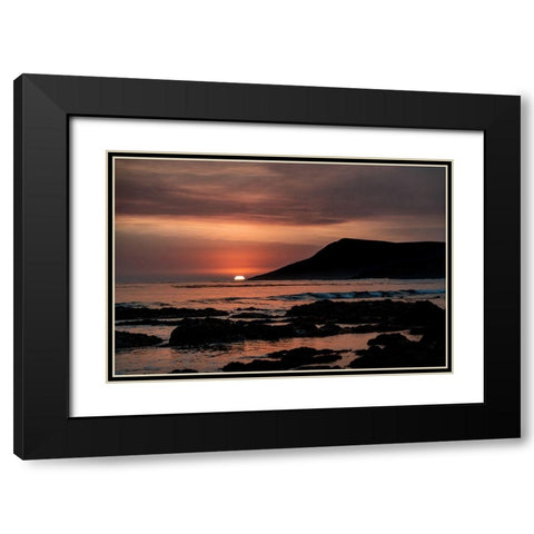 Orange Sunset Black Modern Wood Framed Art Print with Double Matting by Mossholder, Tim