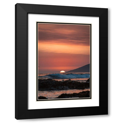Orange Sunset Black Modern Wood Framed Art Print with Double Matting by Mossholder, Tim