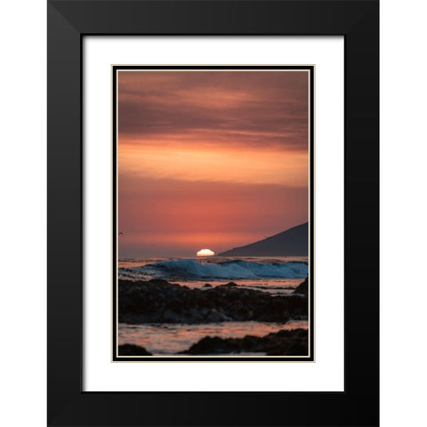 Orange Sunset Black Modern Wood Framed Art Print with Double Matting by Mossholder, Tim