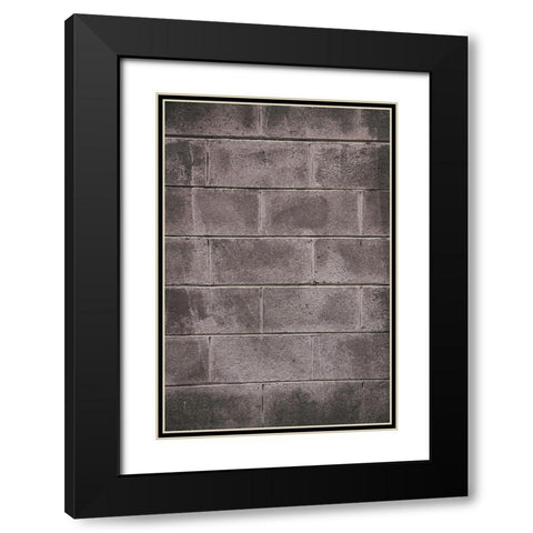 Concrete Block Wall Black Modern Wood Framed Art Print with Double Matting by Mossholder, Tim