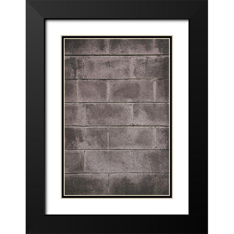 Concrete Block Wall Black Modern Wood Framed Art Print with Double Matting by Mossholder, Tim