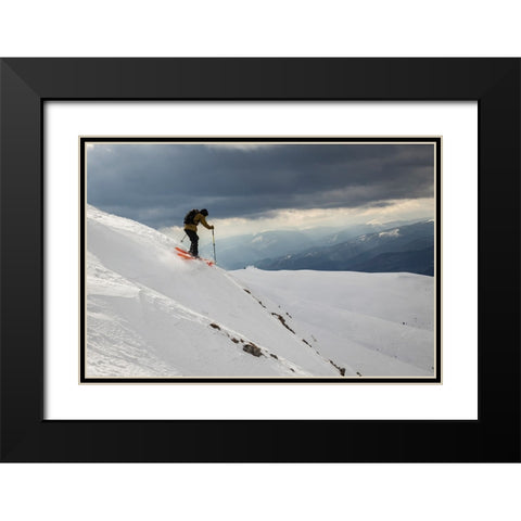 Freeride Ski Black Modern Wood Framed Art Print with Double Matting by Szabo, Attila
