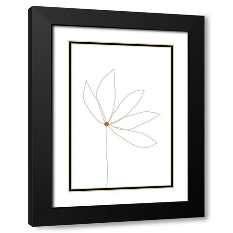 Minimal Flower Black Modern Wood Framed Art Print with Double Matting by Sawall, Anastasia