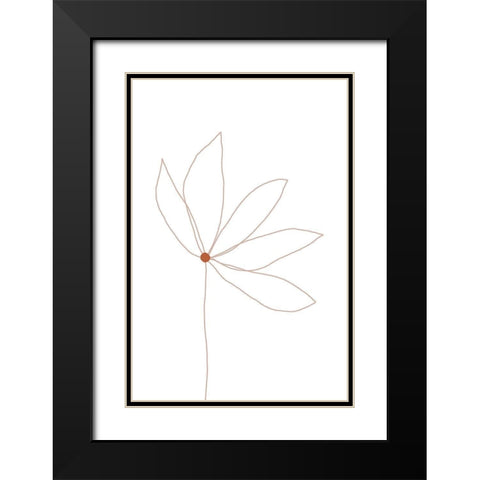 Minimal Flower Black Modern Wood Framed Art Print with Double Matting by Sawall, Anastasia