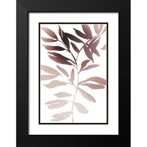 Lovely Leaves Black Modern Wood Framed Art Print with Double Matting by Sawall, Anastasia