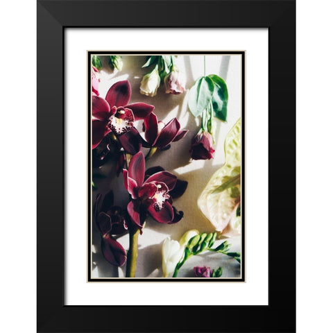 Flower Mood Black Modern Wood Framed Art Print with Double Matting by Sawall, Anastasia